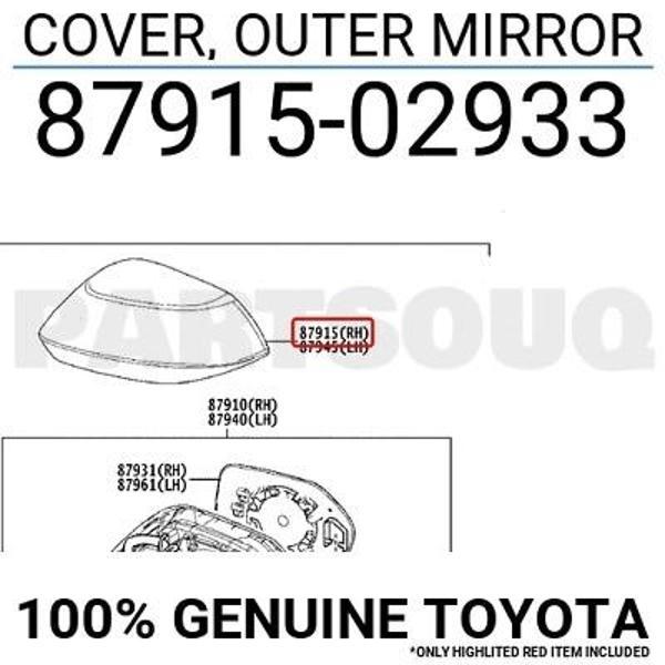 Toyota Corolla  Auris D5 Ayna Kapağı  2019-2020 Astarlı  Sağ (Oem No:8791502933) - Image 1