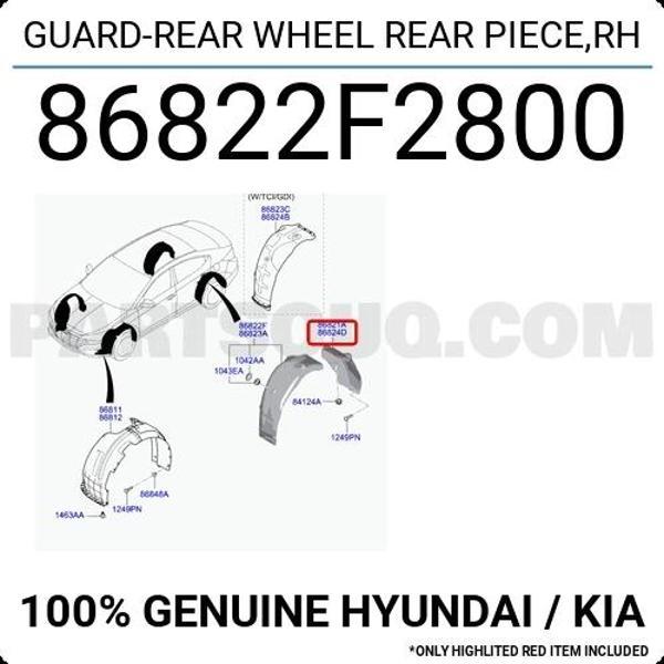 Çamurluk Davlumbazı Elantra Arka 2019-2020 Arka Sağ (Oem No:86822F2800) - Image 1