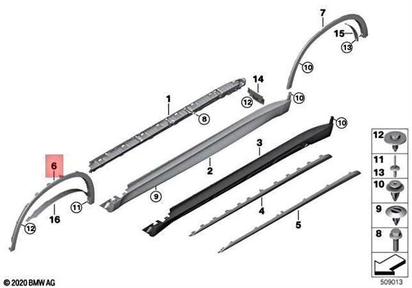 Çamurluk Kaplaması Ön : Sağ 20 Excellence Bmw X5 F15-X5 M F85 Bm 14-18 (Oem No: 51777378582) - Image 1
