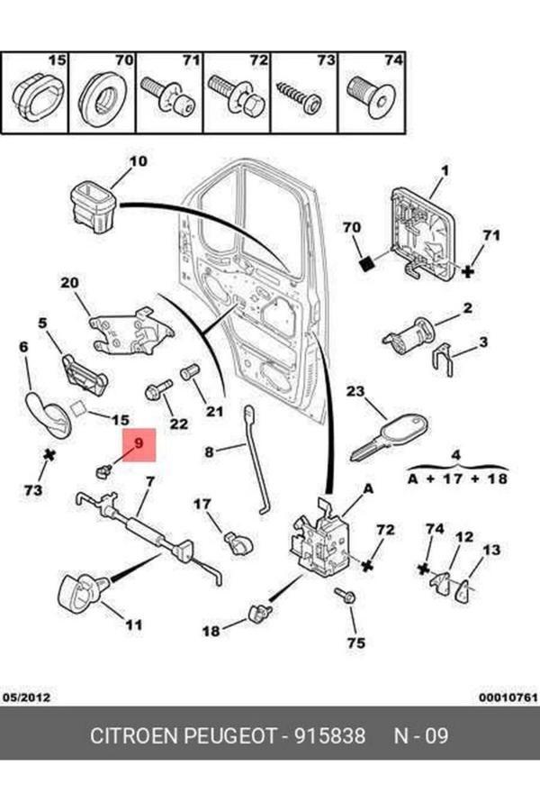 Kapı Kilit Çubuk Agrafı Psa Boxer 2 Bm 02-07 (Oem No: 9158.38) - Image 1