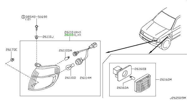 Japon Pıck-Up (D22) 2.7 D:3.2 Td 2000-2001 Sinyal Lambası Sol . (Oem No:26115Vj825) - Image 1