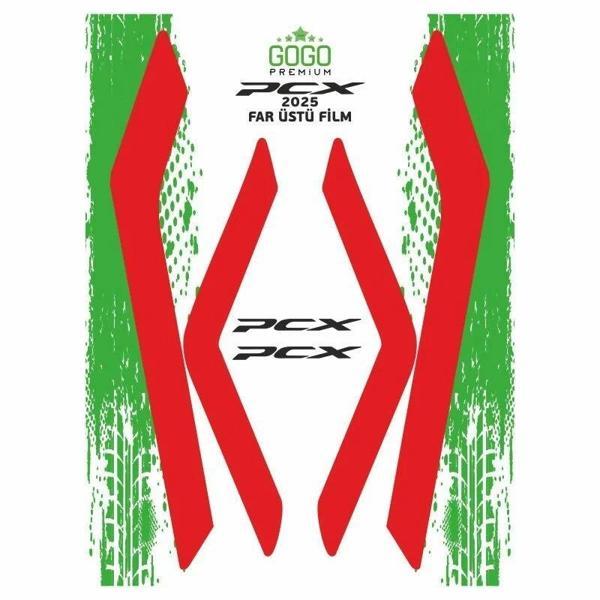 Gogo Far Üstü Film Kırmızı Honda Pcx 125 2025 - Image 1
