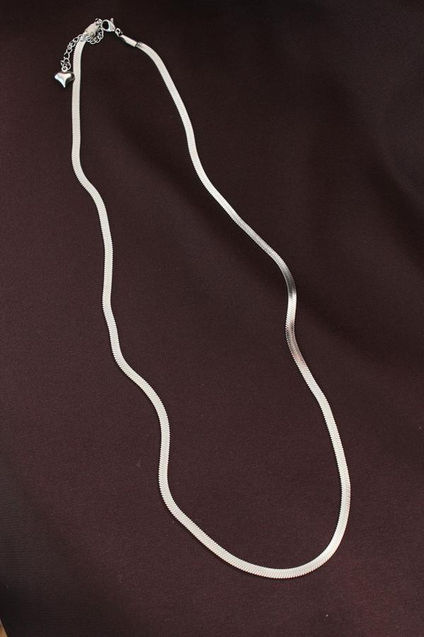 Zarif Kadın için Silver Çelik 60CM İtalyan Zincir Kolye - Image 1