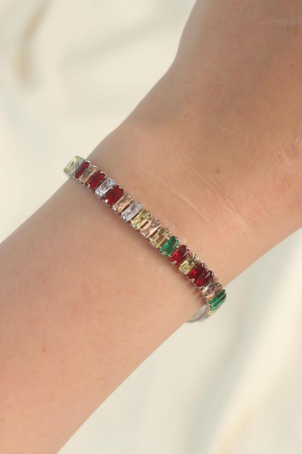 Zarif Kadın için Silver Çelik Renkli Su Yolu Stil Bileklik - Image 1