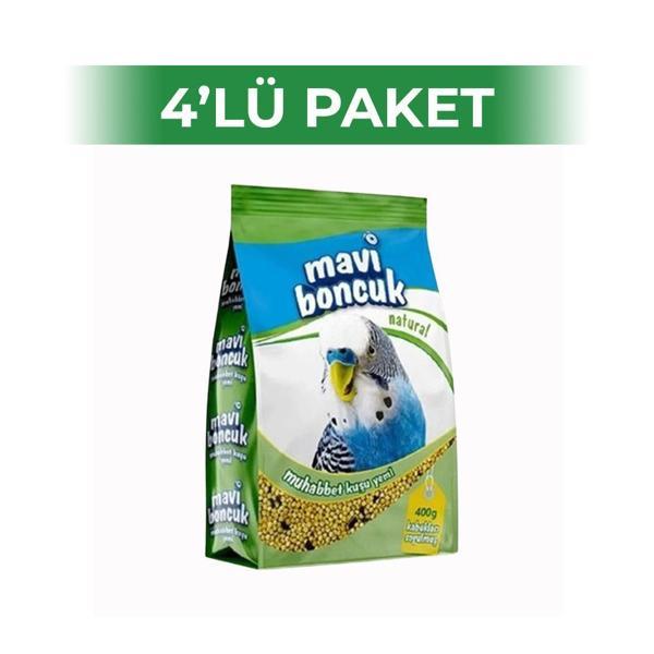Mavi Boncuk Natural Kabuksuz Muhabbet Kuşu Yemi 400 gr 4 Adet - Image 1