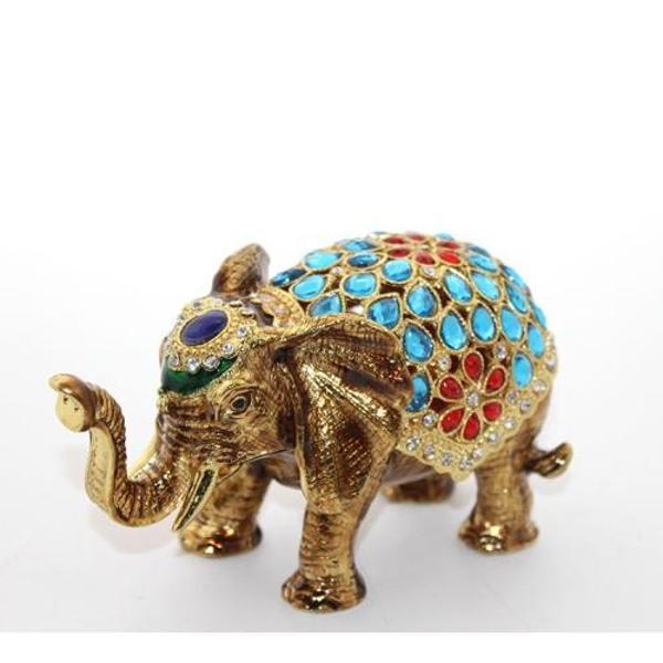 Büro Ev Ofis Dekoru için Lüks Taşlı Fil Figürü Objesi - Image 1