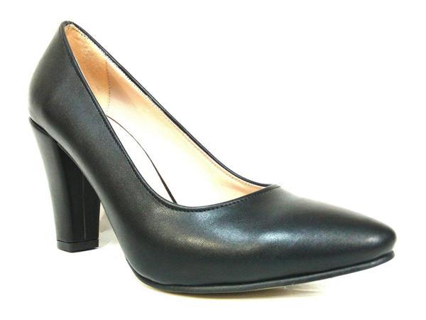 Zenay Siyah Deri Stiletto Topuklu Bayan Ayakkabı - Image 1