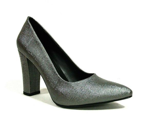 Mevsim Gümüş Lame Topuklu Stiletto Kadın Ayakkabı - Image 1