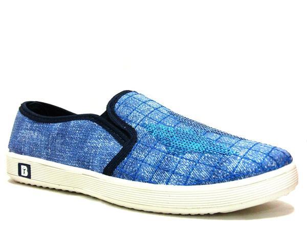 Almira Mavi Pullu Bağcıksız Anatomik Comfort Sneaker Babet - Image 1