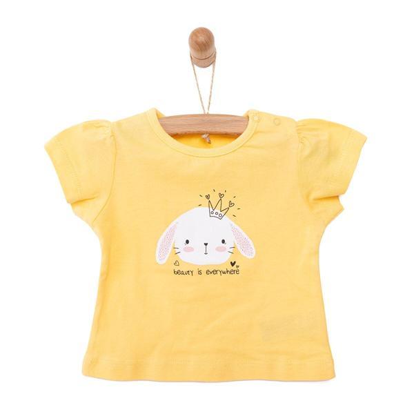 HelloBaby Basic Taçlı Tavşan Baskılı Tshirt - Image 1