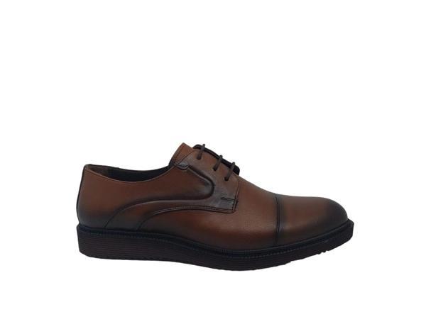 Zerhan 364 Erkek Taba Bağcıklı Hakiki Deri Ayakkabı - Image 1