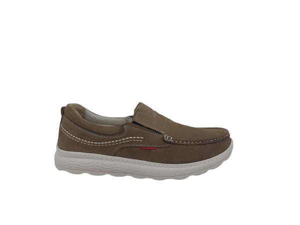 Paggi 1802 Erkek Haki Nubuk Deri Loafer Ayakkabı - Image 1