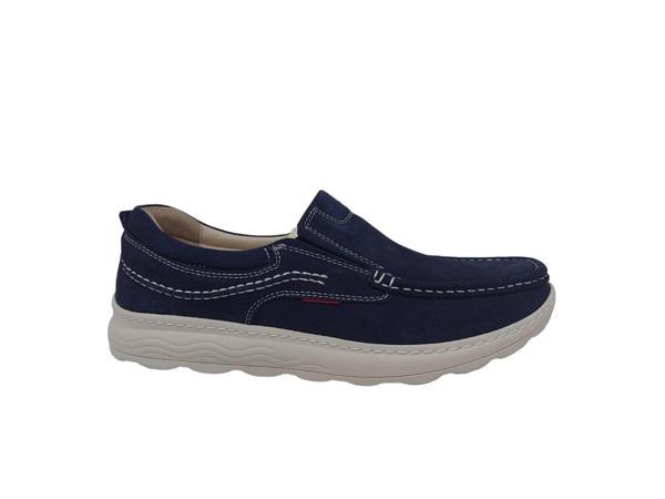 Paggi 1802 Erkek Lacivert Nubuk Deri Loafer Ayakkabı - Image 1