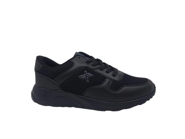 Lutton Unisex Siyah Bağcıklı File Yürüyüş Koşu Spor Ayakkabı - Image 1