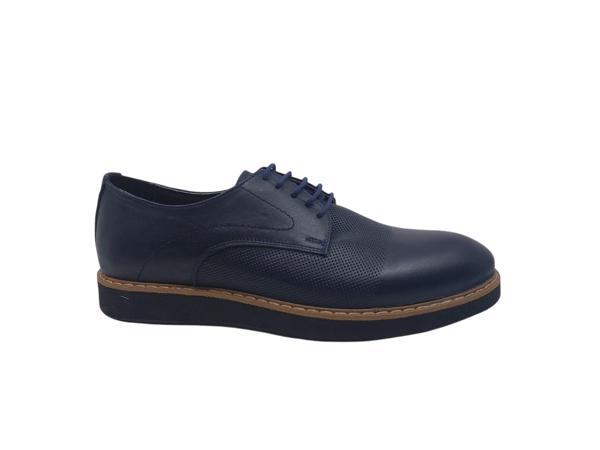 Modesa 250 Erkek Lacivert Bağcıklı Hakiki Deri Casual Ayakkabı - Image 1