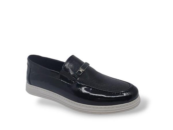Modesa 270 Erkek Siyah Tokalı Rugan Deri Loafer Ayakkabı - Image 1