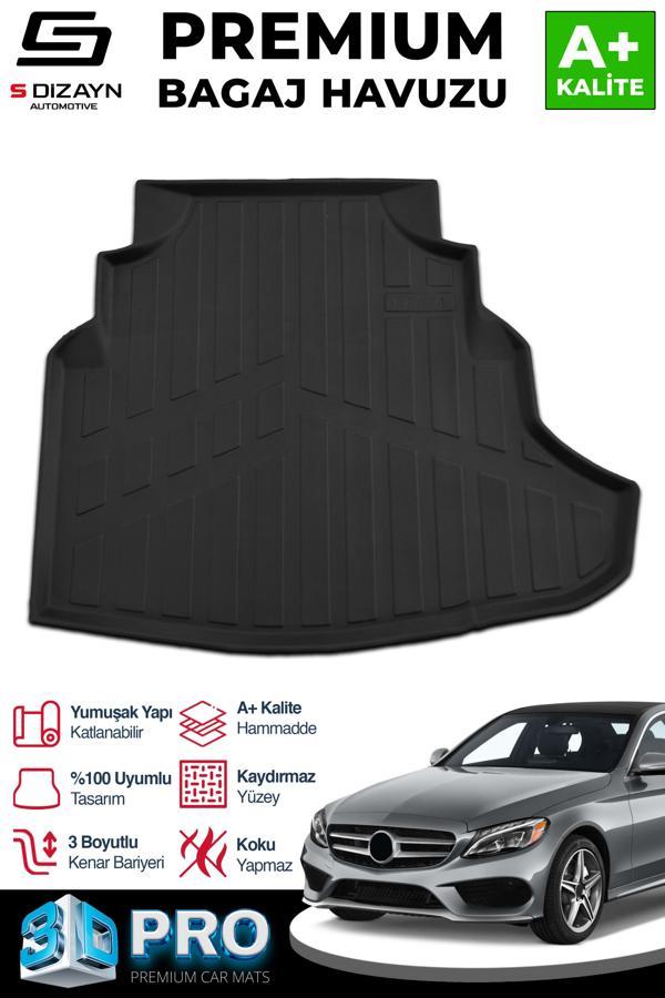 S-Dizayn Mercedes C200 W205 3D Pro Bagaj Havuzu 2014-2021 A+ Kalite - Image 1