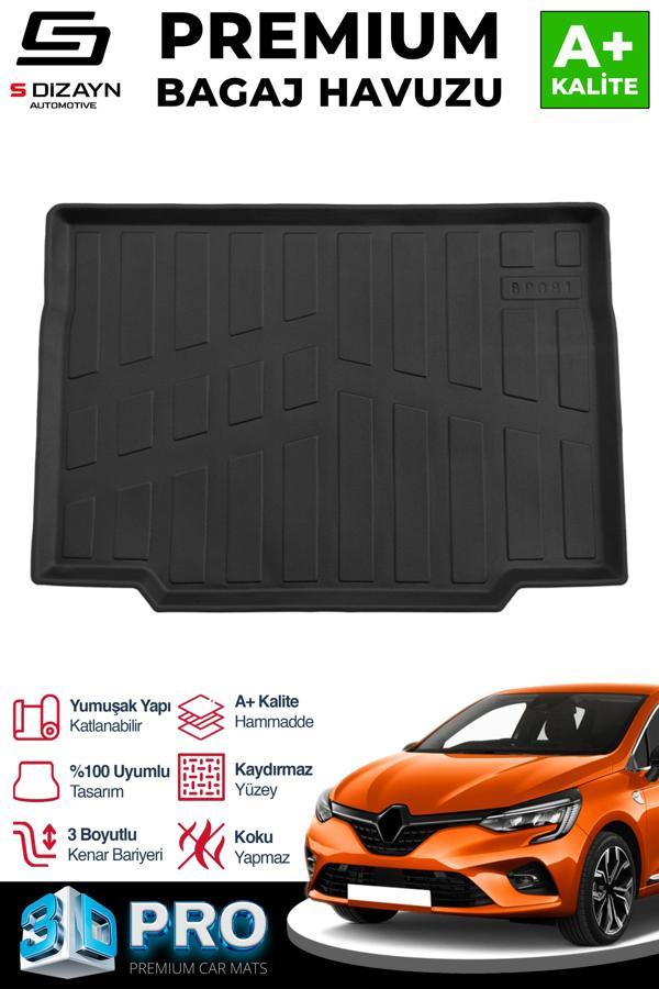 S-Dizayn Renault Clio 5 3D Pro Bagaj Havuzu 2019 Üzeri A+ Kalite - Image 1