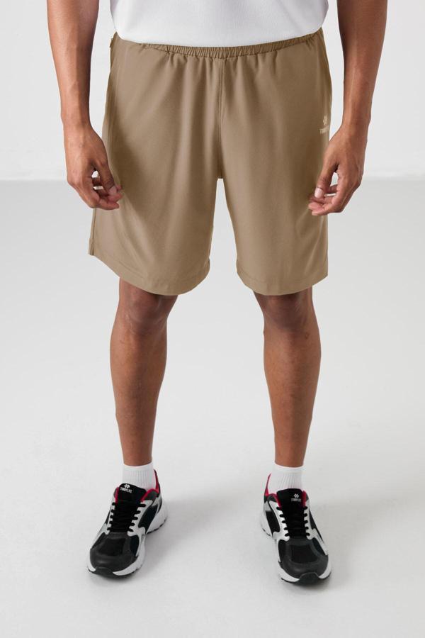 Bej Polyester Kalın Yumuşak Comfort Fit Erkek Şort - 81268 - Image 1