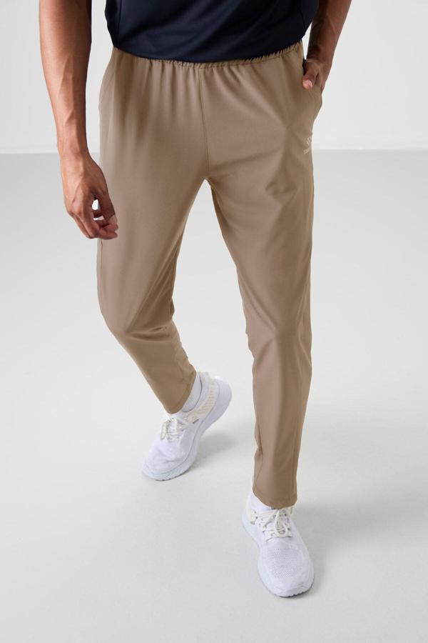 Bej Polyester İnce Yumuşak Comfort Fit Erkek Eşofman Alt - 82119 - Image 1