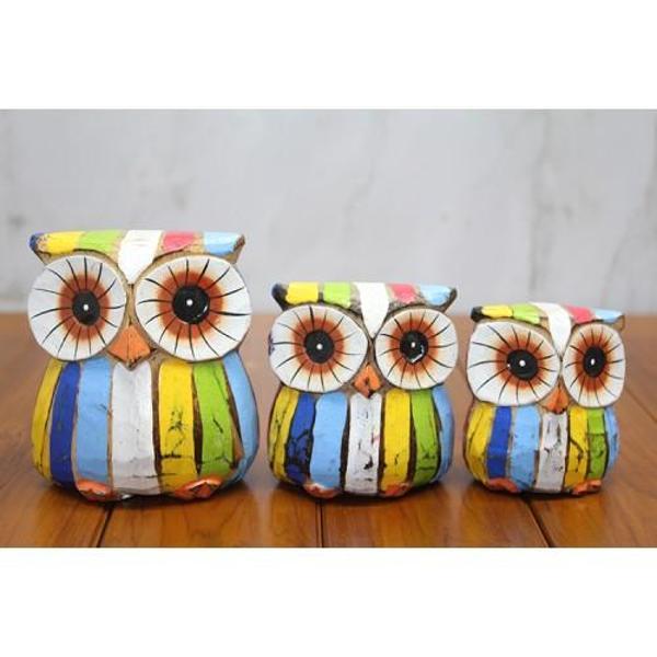 Ahşap 3'lü Baykuş Seti Model 4 - Image 1