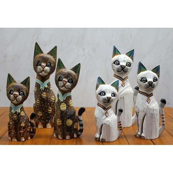 Ahşap 3'lü Kedi Seti 30 Cm - Image 1