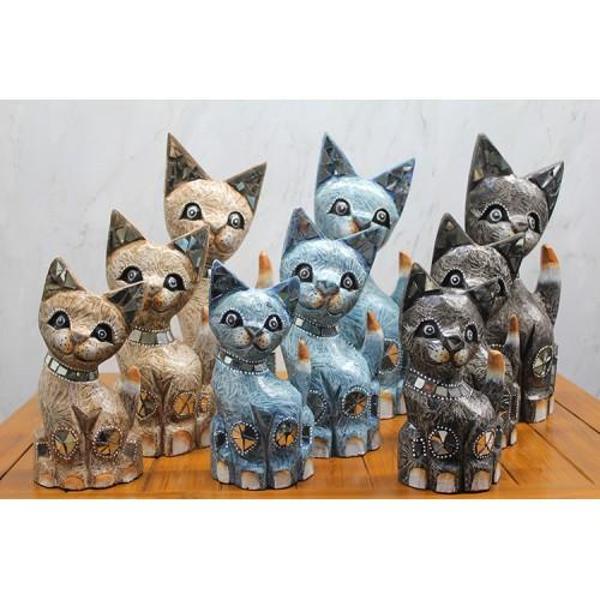 Ahşap 3'lü Kedi Seti 40 Cm - Image 1