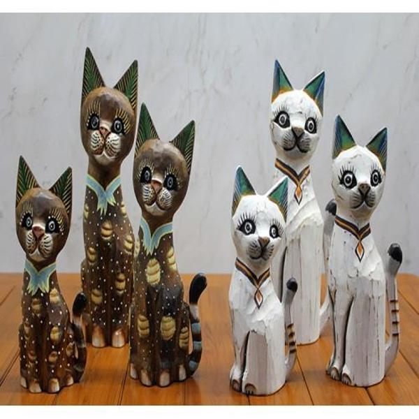 Ahşap 3'lü Kedi Seti 50 Cm Model 3 - Image 1