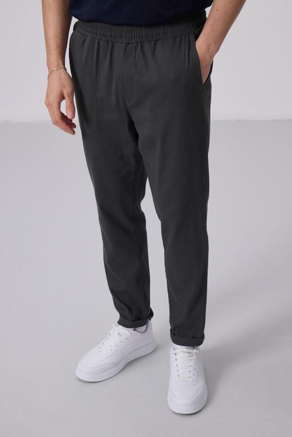 Antrasit Standart Fit Dokuma Hafif Esnek Chino Pantolon - 82175 - Image 1