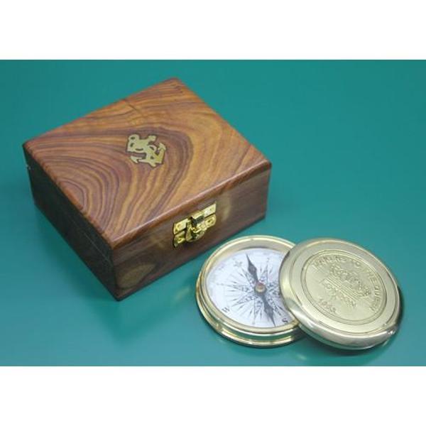 Ahşap Kutulu Pirinç Pusula Model 9 - Image 1