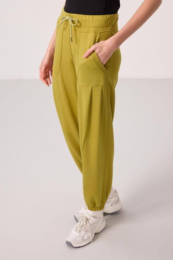 Koyu Hardal Yumuşak Dokulu Cep Detaylı Rahat Form Kadın Pantolon - 94672 - Image 1