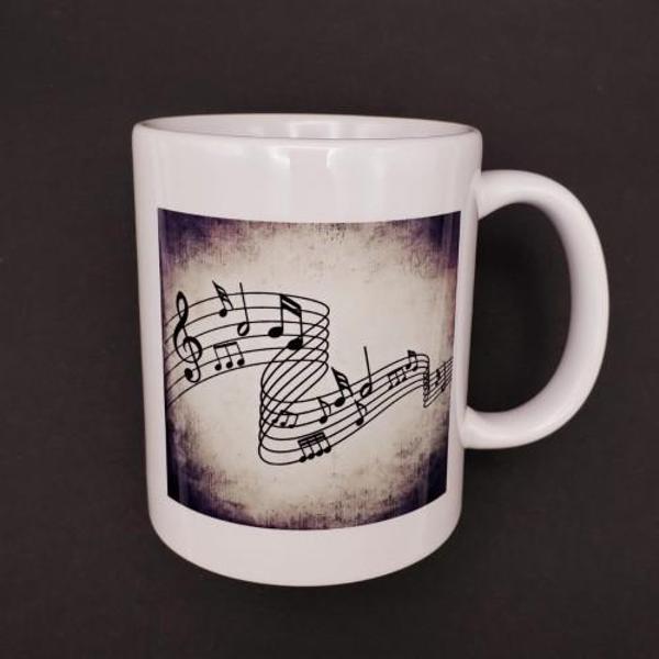 Müzik Notaları Tasarımlı Kupa Bardak - Image 1