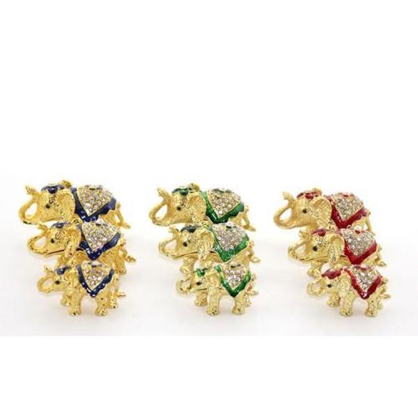 Swarovski Taşlı 3'lü Fil Figürü Model 1 - Image 1