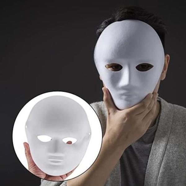 Beyaz Renk Boyanabilir Anonim Tam Yüz Cosplay Maske 24x18 cm - Image 1