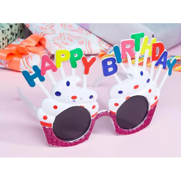 Happy Birthday Beyaz Fuşya Parti Gözlüğü - Image 1