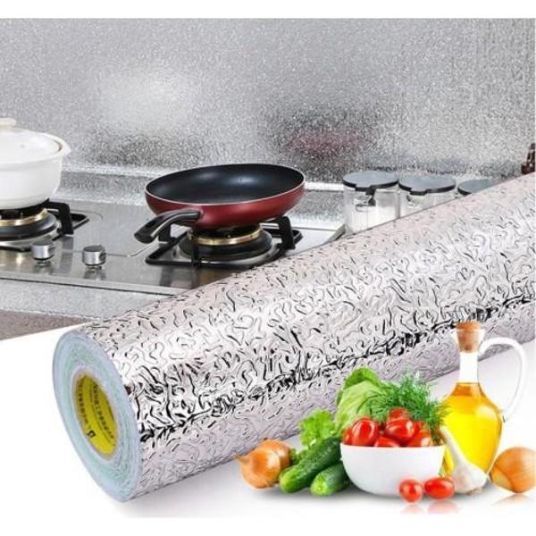 Yapışkanlı Kolay Silinebilir Mutfak Tezgah Üstü Folyo Gümüş 40cm*10m - Image 1