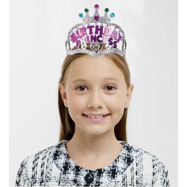Birthday Prenses Yazılı Çocuk Parti Tacı - Image 1