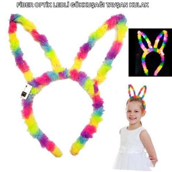 Fiber Optik LED Gökkuşağı Tavşan Kulak - Image 1