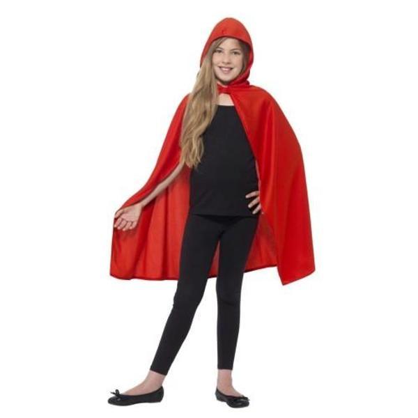 Kırmızı Renk Kapşonlu Kumaş Pelerin 90 cm - Image 1