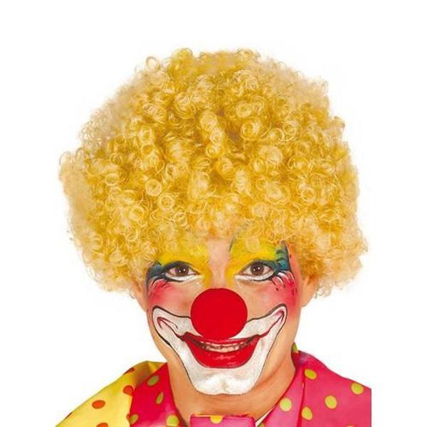 Sarı Renk Kıvırcık Afro Palyaço Seti - Image 1