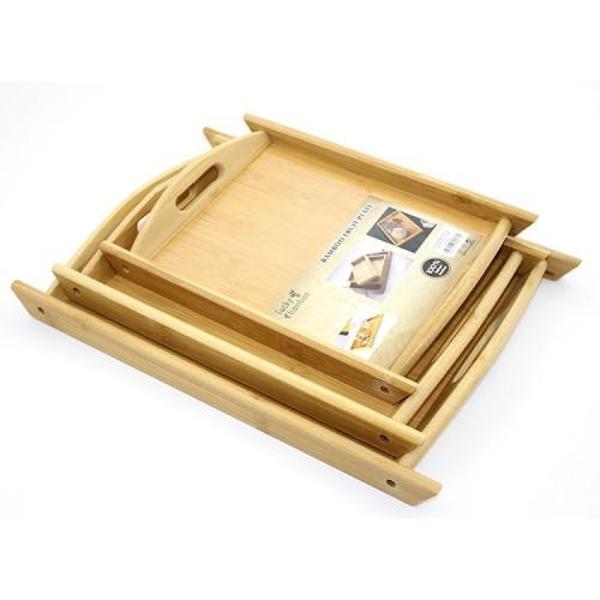 3'lü Bambu Tepsi Model 1 - Image 1
