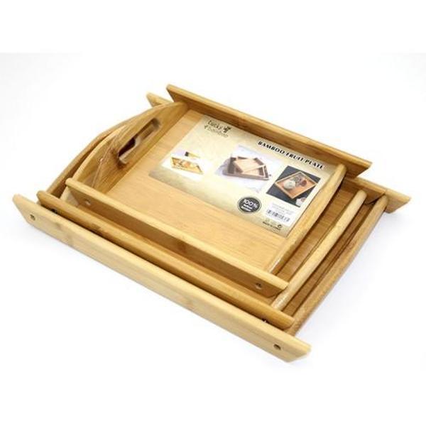 3'lü Bambu Tepsi Model 2 - Image 1
