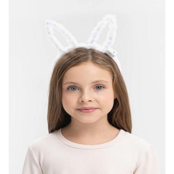 Led Işıklı Peluş Tavşan Kulak Taç Beyaz - Image 1
