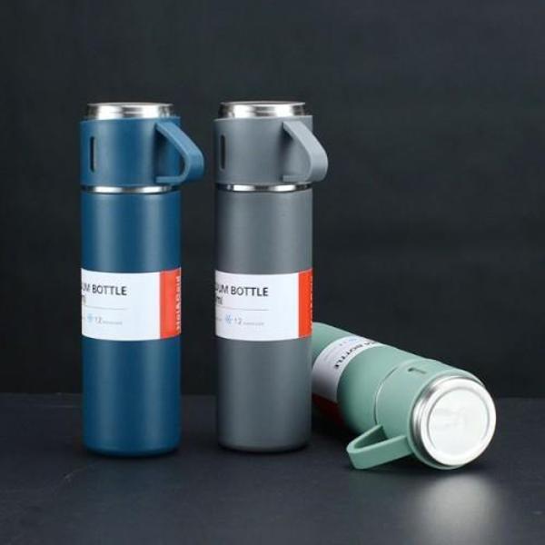 Paslanmaz Çelik Bardaklı Termos Seti 500 ML - Image 1