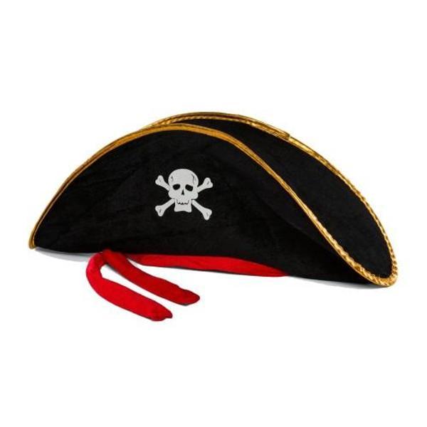 Yetişkin Boy Kadife Jack Sparrow Denizci Kaptan Jack Korsan Şapkası 50X20 CM - Image 1