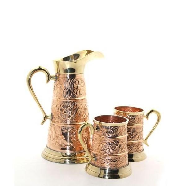 Pirinç 2 Bardaklı Sürahi Seti - Image 1