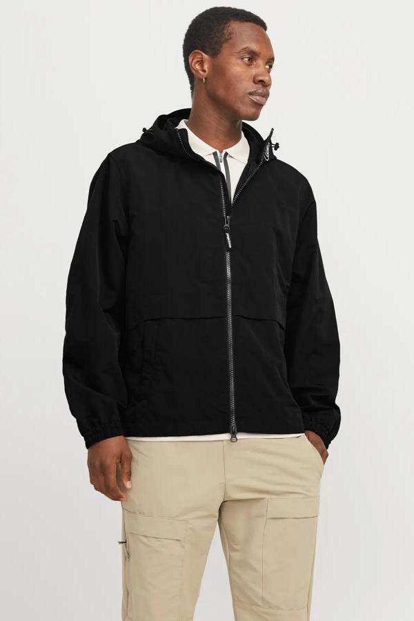 Jack&Jones Erkek Jcounıon Kapüşonlu Fermuarlı Ceket 12274049 Siyah - Image 1