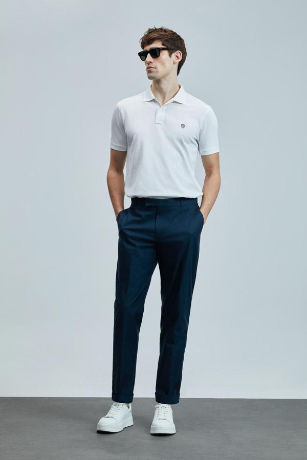 Lufian Erkek Laon Smart Polo T-Shirt 111040206 Beyaz - Image 1