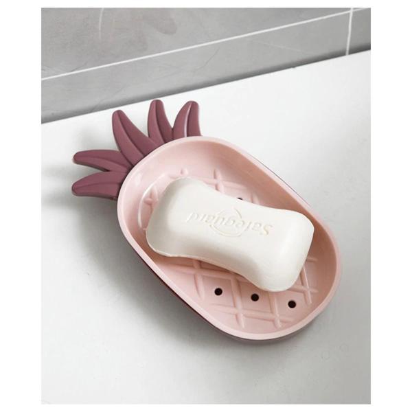 Büro Ev Ofis Banyo Mutfak Düzeni için Ananas Stil Süzgeçli Katı Sabunluk - Image 1
