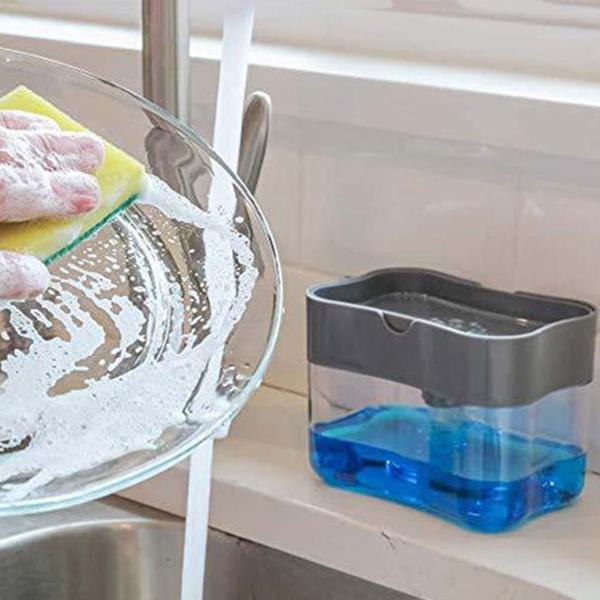 Büro Ev Ofis Banyo Mutfak Düzeni için Pompalı Sünger Hazneli Sıvı Sabunluk - Image 1